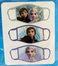 Pack of 3 Authentic Disney Parks Frozen Elsa Anna Cloth Face Masks Kids 4  up