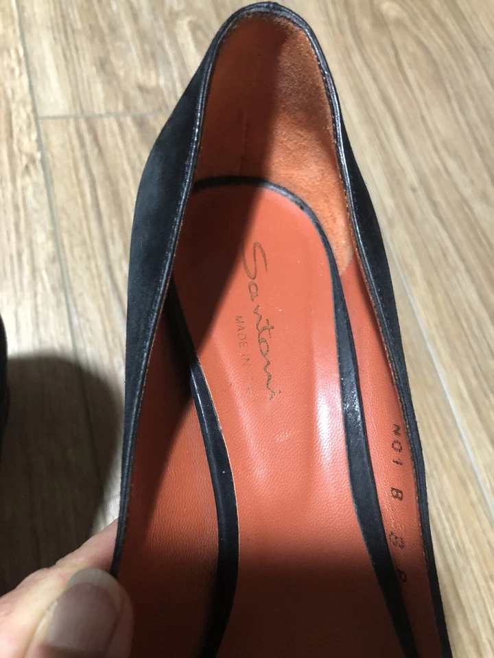 Zapatos de salón SANTONI de cuero gamuza negro talla 8 Foto 2 de 4