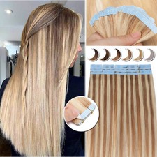 Brazilian Thick Tape In Remy Human Hair Extensions Full Head Skin Weft Highlight
