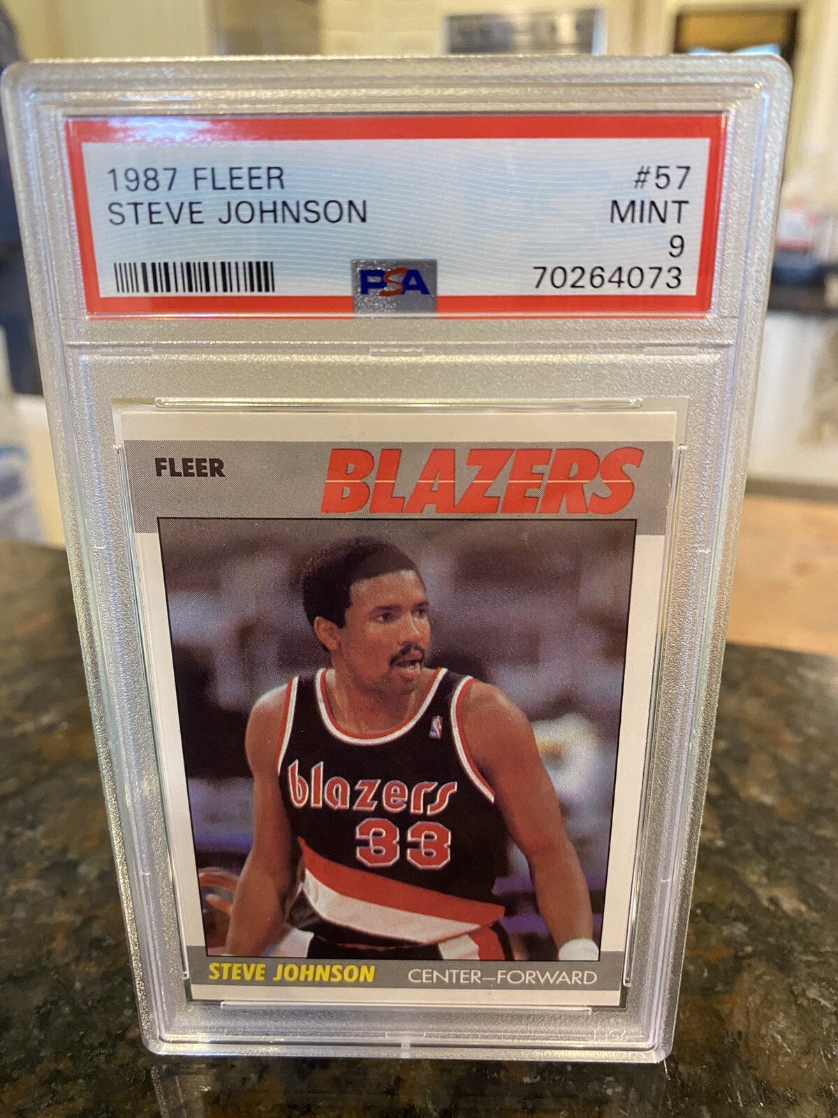 1987 fleer basketball Psa 9 MINT #57 Steve Johnson card