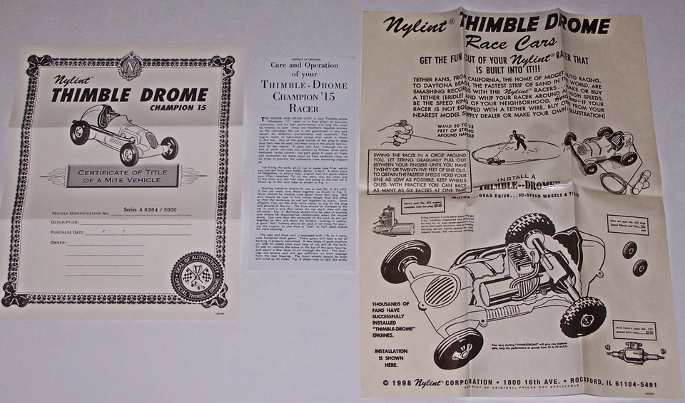 Thimble Drome Champion Red Racer Car Die Cast by Nylint NIB - Image 3 of 4