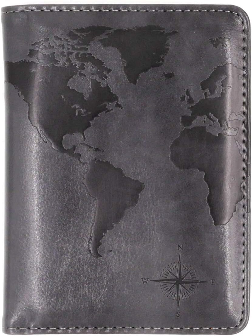 Kandouren RFID Blocking Passport Holder Travel Case B-Gray World-image