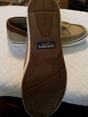 Sperry Mens Shoes Size 11.5 M Tan Brown Tie Memory Foam Top Sider Boat Loafers - Picture 13 of 16