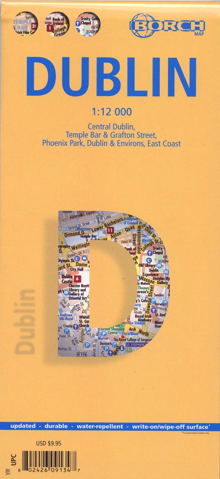 9783866091344 Dublin. Map Borch 1:12 000: Central Dublin, Temple...t. Metro-Link