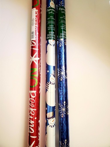 (3)Halographic Holiday Wrapping Paper 6 ft each - Picture 2 of 2