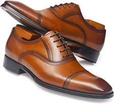 ALIPASINM Men's Dress Shoes Formal Oxford Leather Wingtip Lace Up Shoes for Men