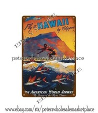 wall bedroom Honolulu Hawaii Surf Oahu Travel Poster metal tin sign