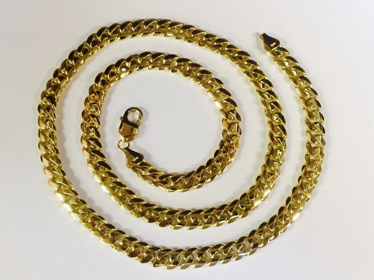 14K Solid Yellow Gold Handmade 10.50mm Miami Cuban Link Necklace