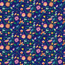 Blank Quilting 9981-77Florabelle Mini Floral Navy Cotton Fabric by The Yard