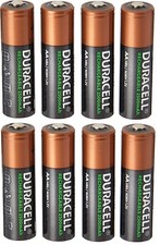 8 x Duracell AA 2500 mAh Rechargeable Batteries, NiMH HR6 MN1500 Long Life 3.15 per battery