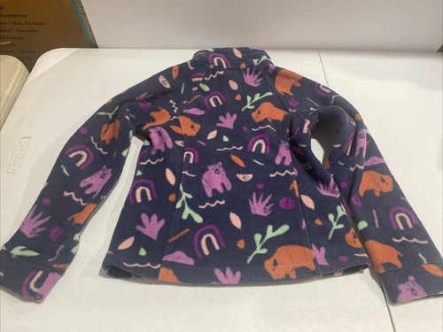 Girls Columbia Sz XS Purple & Orange Fleece Full Zip Buffalo & Bear Sweater - Picture 8 of 11