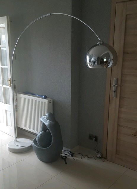 Made Com Bow Large Arc Floor Lamp Chrome And Marble Rpr 129