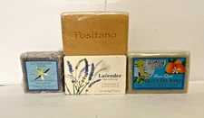 All New & Packaged Lot Of 4 Luxury Soaps Various Brands 15oz. Total Weight Read