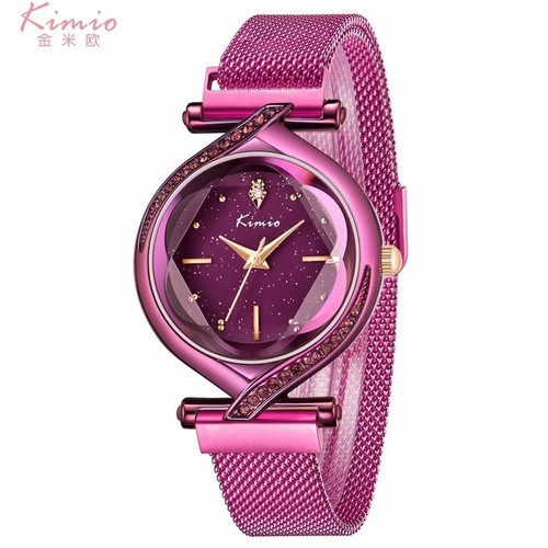 Orologio da Polso Donna Kimio K6322 Acciaio Viola Brillantini Chiusura  Magnetica | eBay