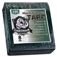 Finished Size 6x8 Feet Waterproof Green Tarp 8 Mil Thick Multipurpose Protect...