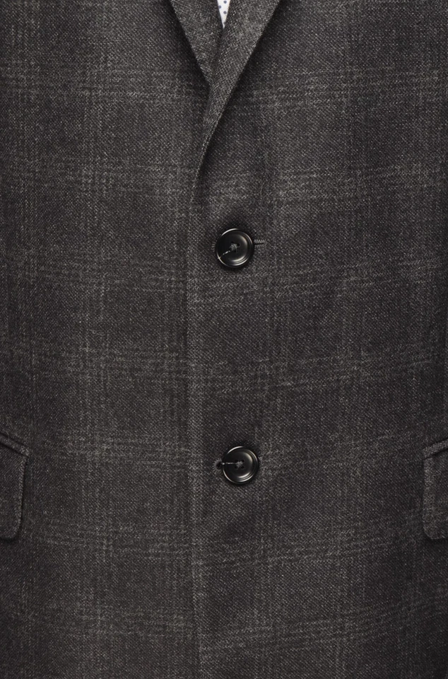 Ermenegildo Z Zegna Charcoal Windowpane Check Wool 2Btn Blazer IT 52L UK,US 42L - Изображение 3 из 4