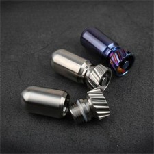 Titanium Pill Holder Organizer Case Container Keychain Waterproof Portable EDC