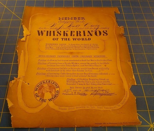 Whiskerinos Member Certificate.1939. Whiskerinos of the world. Member. Vintage. - Picture 12 of 12
