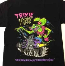 Rat Fink Trixie Fink T-Shirt Ed Big Daddy Roth Tee Unisex Size S-5Xl