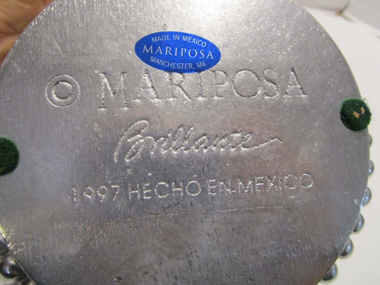 MARIPOSA Brilliant Pearled Beaded  Wine bottle holder cork liner 6.50" W 1997