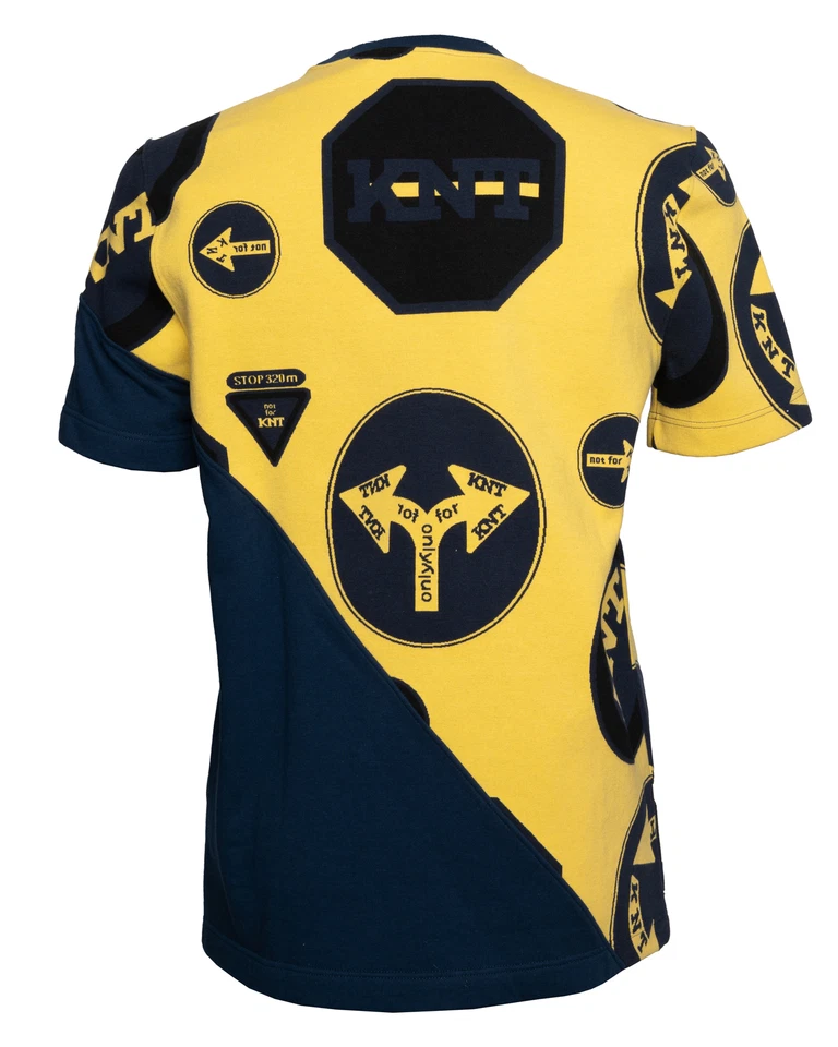 NUEVO CON ETIQUETAS KITON KNT SUDADERA Amarillo Algodón Neopreno Jaquard Extra-Lujo Italia L Foto 2 de 2