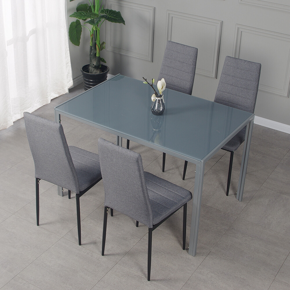 Amazon Rectangle Glass Dining Table And Chairs Tangkula Pieces