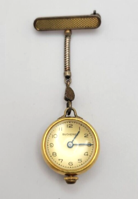 Vintage Bucherer Ball Pendant Watch brooch 800 silver, watch works