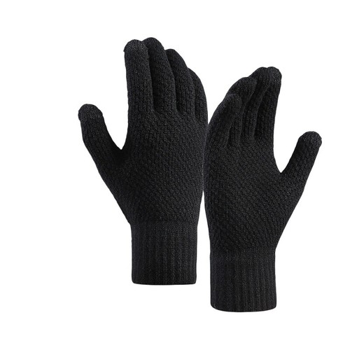 Men Knitted Crochet Full Finger Winter Glove Touch Screen Cycling Driving Gloves - Picture 2 of 6