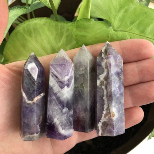 Dream Amethyst Stone Healing Crystal Pyramid Tower Wand Point Obelisk Rock - Picture 6 of 8