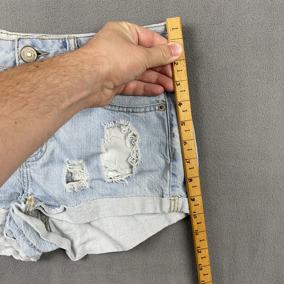 Pantalones Cortos de Jean Rip Curl Para Mujer Talla 5 Denim Lavado Ligero Envejecido De Colección Y2K Surf Foto 2 de 4