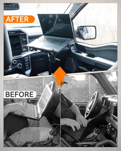 Soporte de asiento de computadora ajustable para computadora portátil y vehículo para Tesla Cybertruck| a 17" - Imagen 5 de 8