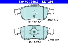 ATE Front Axle Disc Ceramic Brake Pad Set For RENAULT DACIA Captur 410607115R