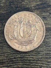 1962 Great Britain Half Penny Queen Elizabeth II Actual Coin TK9931*