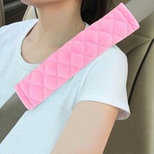 Auto Seat Belt Cover Shoulder Pad Cushions 2 Pack Pink For Car Truck Rv Suv