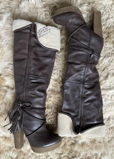 Stivali al ginocchio Miss Sixty in pelle di pecora marrone per piede 25 cm