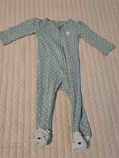 Baby Heart Print Zip Up Footed Sleeper