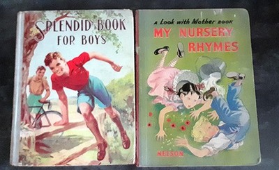 Pair of 1940s Childrens Books Splendid Book for Boys - My Nursery Rhymes Illust.