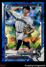 2021 Bowman Chrome Draft Sapphire Bryce Miller 1ST ROOKIE SEATTLE MARINERS
