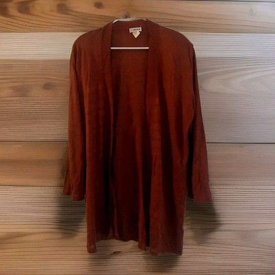 Vintage Rodier Burgundy Cardigan Size Medium Open Front Knee Length-France 