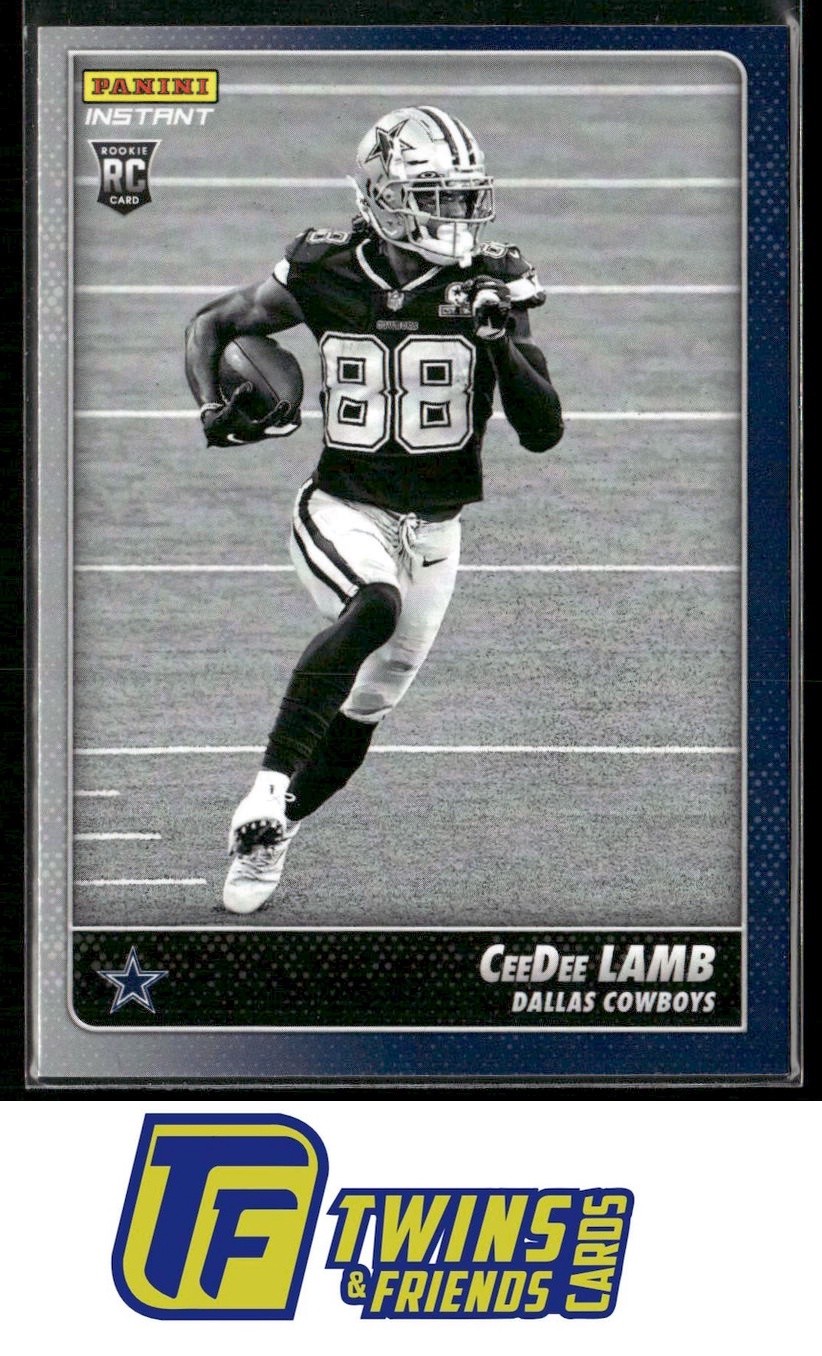 2020 Panini Instant Black & White Rookies #BW20 CeeDee Lamb Dallas Cowboys