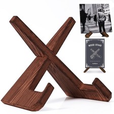 Now Playing Vinyl Record Stand, Single Wood Display, 1 brown