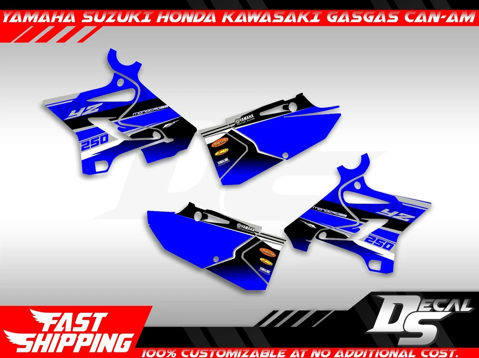 Se adapta a Yamaha YZ 125 250 MX Motocross 2015 2016 2017 2018 2019 2021 kit gráfico Foto 2 de 4