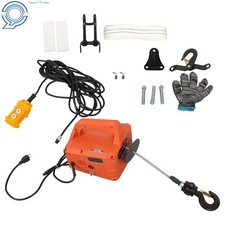 1100lbs500kg 3in1 Portable Electric Hoist Winch Wirewireless Remote Control
