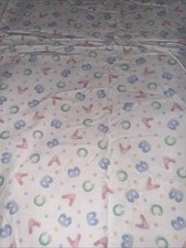 Crib Flat Sheet Set Pastel Numbers Letters Theme Multicolor Unisex,reversible