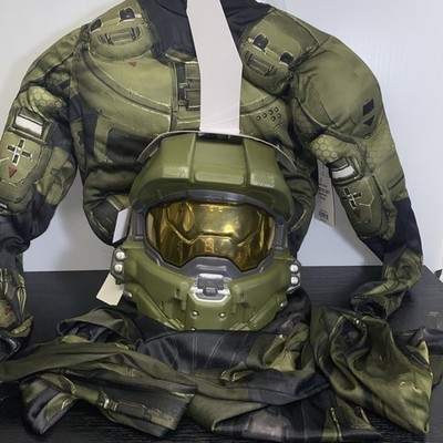 HALO Master Chief Halloween Costume Dress Up w/ Light Up Helmet Size Small 4-6