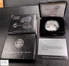 2025 W Laser Engraved Privy Proof American Silver Eagle ASE $1 Box & COA