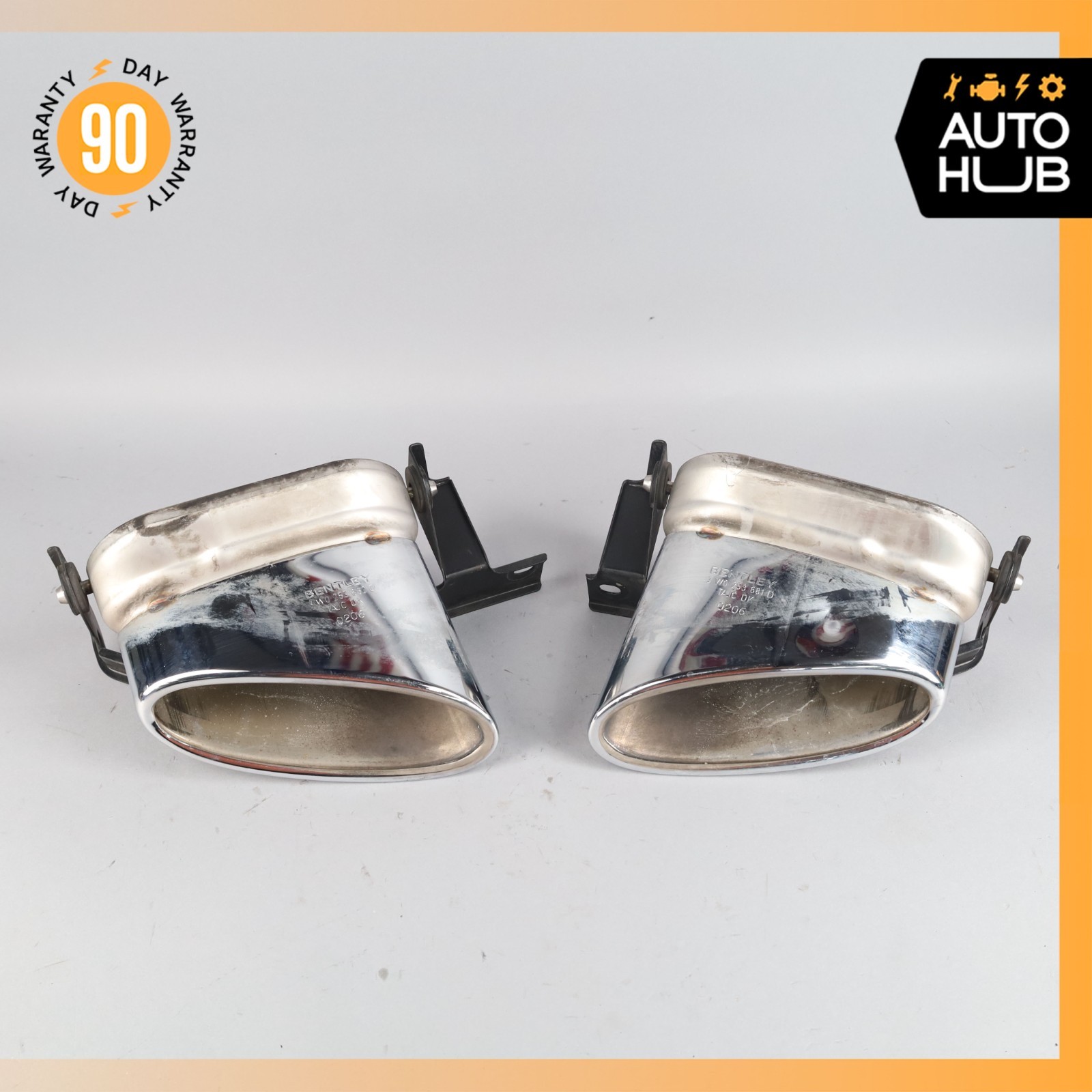 Bentley Continental Flying Spur Exhaust Muffler Tips Left & Right Set OEM 39k