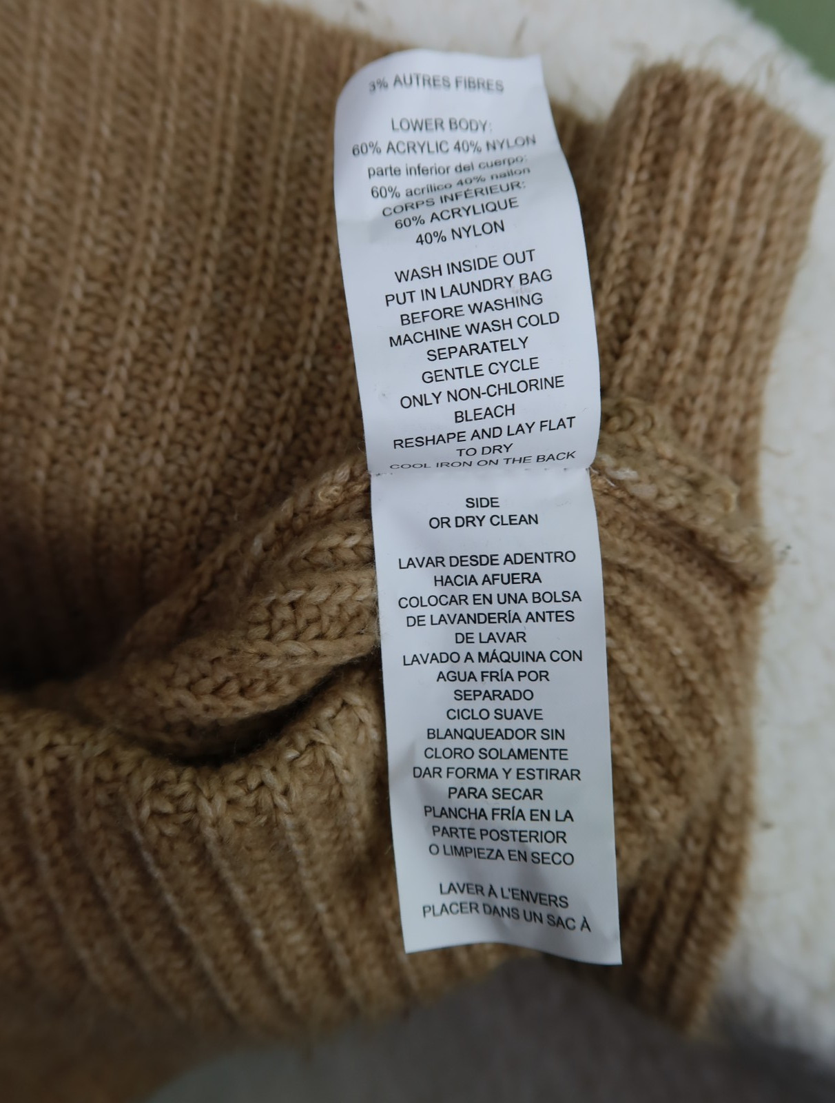 Michael Kors Womens Mockneck Sweater Rib Large Gray Carmel 2 ColorBlock thumbnail 5