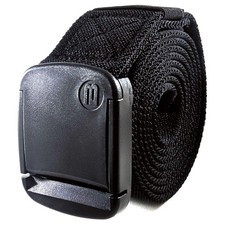 1.5 Inch Wide Mens Elastic Stretch Belt Fully Adjustable Buckle XLarge Black