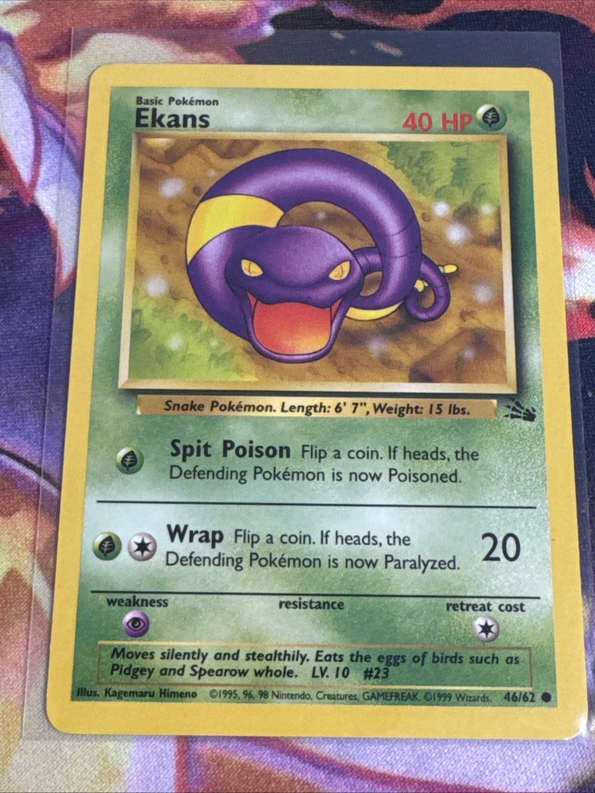Ekans 46/62 Common Fossil Unlimited Lightly Played